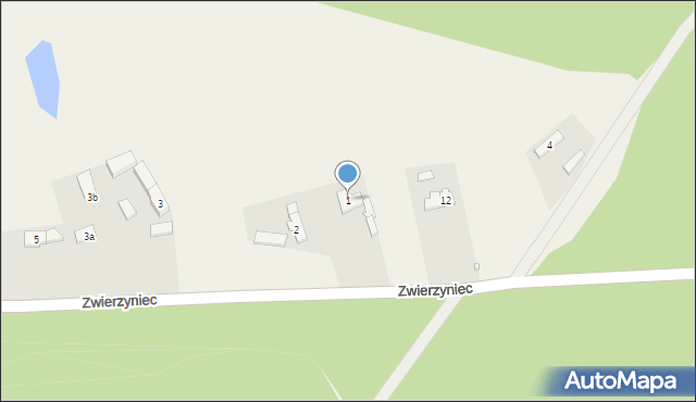 Zwierzyniec, Zwierzyniec, 1, mapa Zwierzyniec