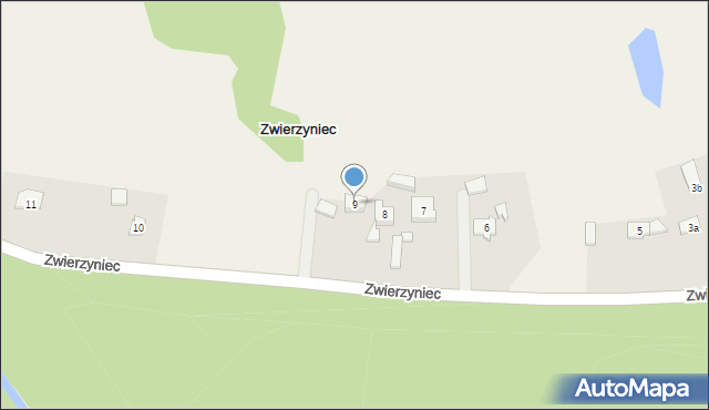 Zwierzyniec, Zwierzyniec, 9, mapa Zwierzyniec