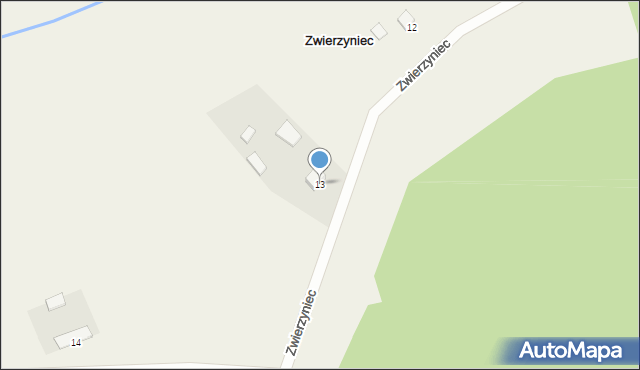 Zwierzyniec, Zwierzyniec, 13, mapa Zwierzyniec