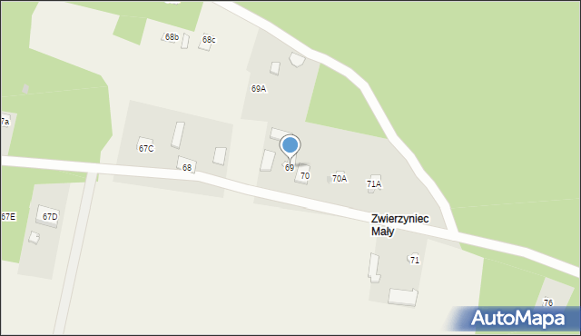 Zwierzyniec, Zwierzyniec, 69, mapa Zwierzyniec