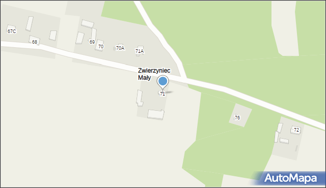 Zwierzyniec, Zwierzyniec, 71, mapa Zwierzyniec