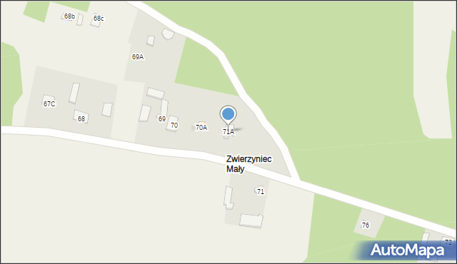 Zwierzyniec, Zwierzyniec, 71A, mapa Zwierzyniec