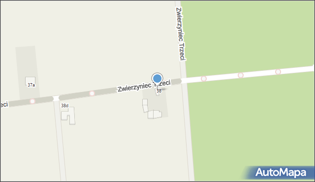 Zwierzyniec Trzeci, Zwierzyniec Trzeci, 38a, mapa Zwierzyniec Trzeci
