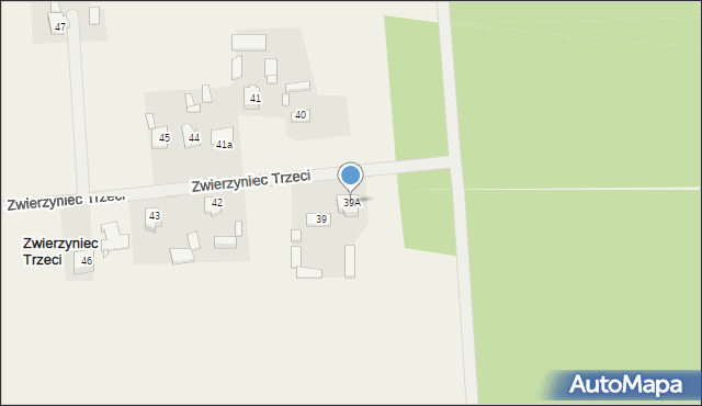 Zwierzyniec Trzeci, Zwierzyniec Trzeci, 39A, mapa Zwierzyniec Trzeci