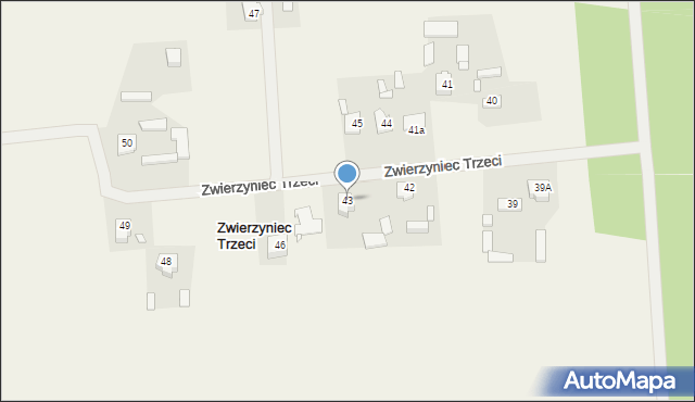 Zwierzyniec Trzeci, Zwierzyniec Trzeci, 43, mapa Zwierzyniec Trzeci