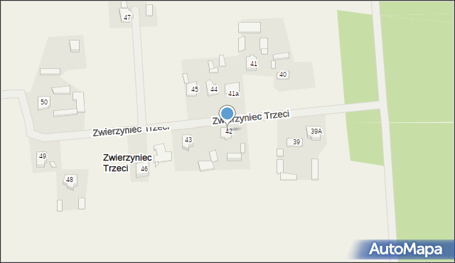 Zwierzyniec Trzeci, Zwierzyniec Trzeci, 43a, mapa Zwierzyniec Trzeci