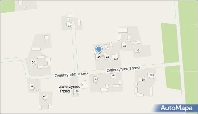 Zwierzyniec Trzeci, Zwierzyniec Trzeci, 45, mapa Zwierzyniec Trzeci