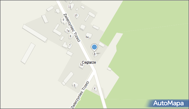 Zwierzyniec Trzeci, Zwierzyniec Trzeci, 6, mapa Zwierzyniec Trzeci