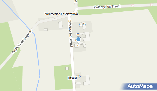 Zwierzyniec Trzeci, Zwierzyniec Trzeci, 87, mapa Zwierzyniec Trzeci