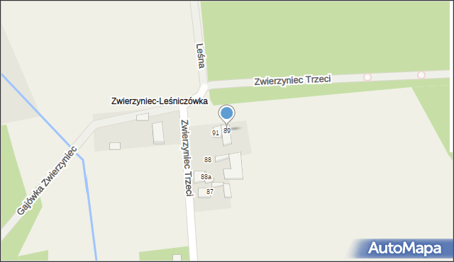 Zwierzyniec Trzeci, Zwierzyniec Trzeci, 89, mapa Zwierzyniec Trzeci