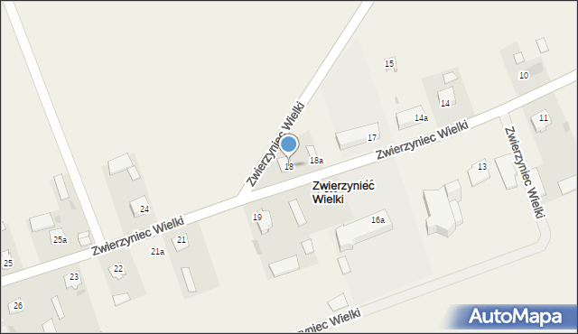 Zwierzyniec Wielki, Zwierzyniec Wielki, 18, mapa Zwierzyniec Wielki