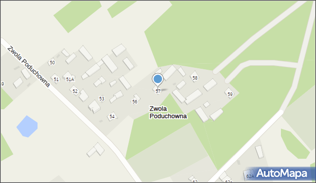 Zwola Poduchowna, Zwola Poduchowna, 57, mapa Zwola Poduchowna