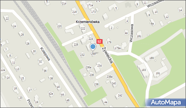 Bielsko-Biała, Żywiecka, 230, mapa Bielsko-Białej