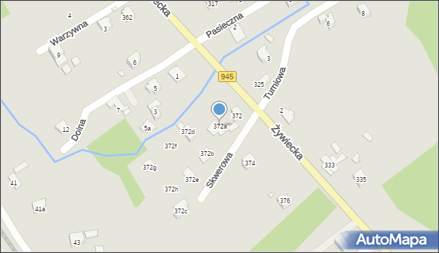 Bielsko-Biała, Żywiecka, 372a, mapa Bielsko-Białej