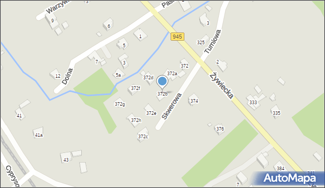 Bielsko-Biała, Żywiecka, 372b, mapa Bielsko-Białej