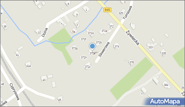 Bielsko-Biała, Żywiecka, 372e, mapa Bielsko-Białej