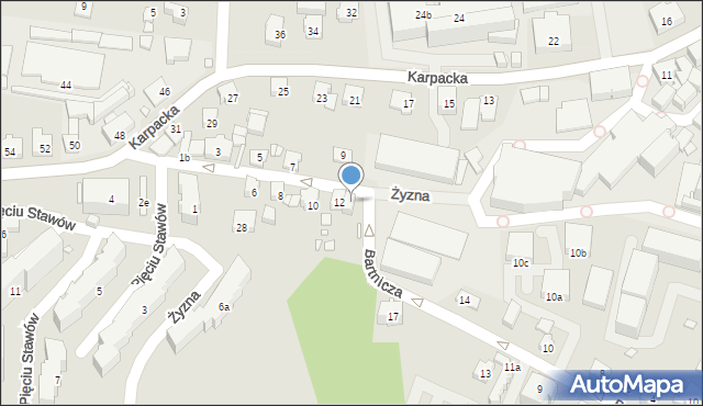 Bielsko-Biała, Żyzna, 14, mapa Bielsko-Białej