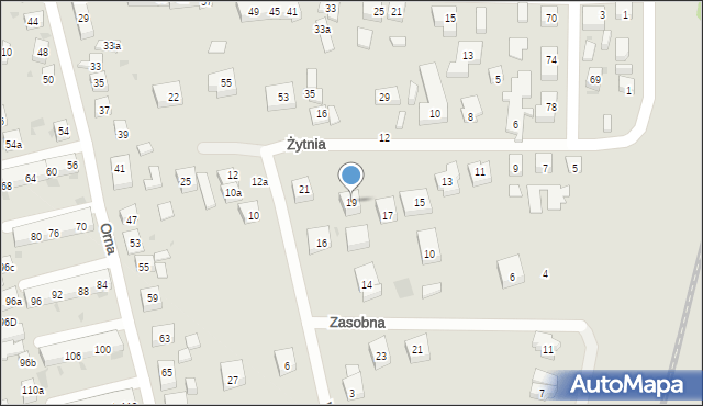 Bydgoszcz, Żytnia, 19, mapa Bydgoszczy
