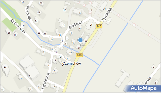 Czernichów, Żywiecka, 19A, mapa Czernichów