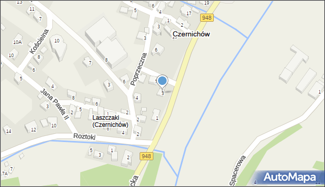 Czernichów, Żywiecka, 3, mapa Czernichów