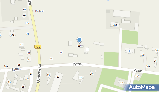 Duchnice, Żytnia, 22A, mapa Duchnice