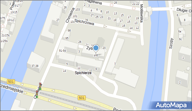 Gdańsk, Żytnia, 4-6, mapa Gdańska