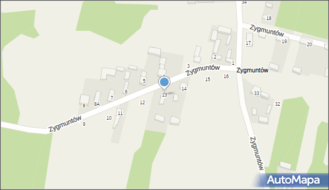 Gertrudów, Zygmuntów, 13, mapa Gertrudów