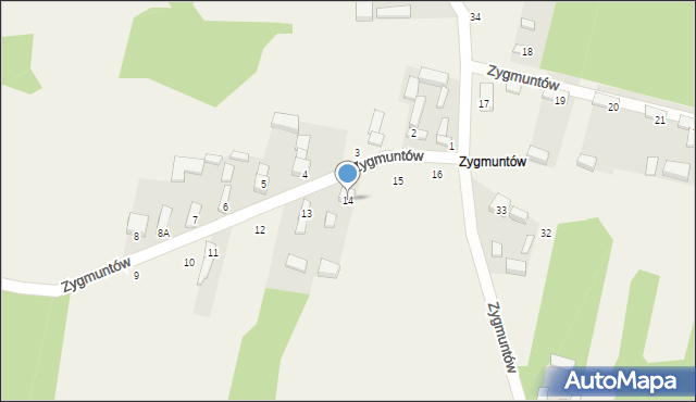Gertrudów, Zygmuntów, 14, mapa Gertrudów