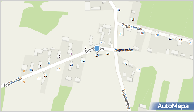Gertrudów, Zygmuntów, 15, mapa Gertrudów