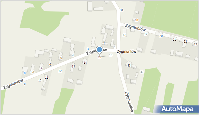 Gertrudów, Zygmuntów, 15, mapa Gertrudów