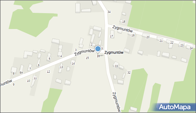 Gertrudów, Zygmuntów, 16, mapa Gertrudów