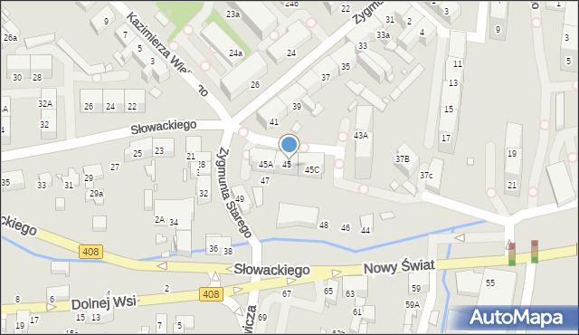 Gliwice, Zygmunta Starego, 45B, mapa Gliwic