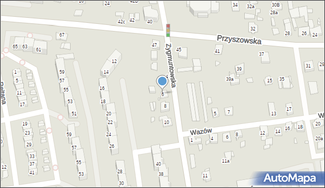 Gliwice, Zygmuntowska, 6, mapa Gliwic