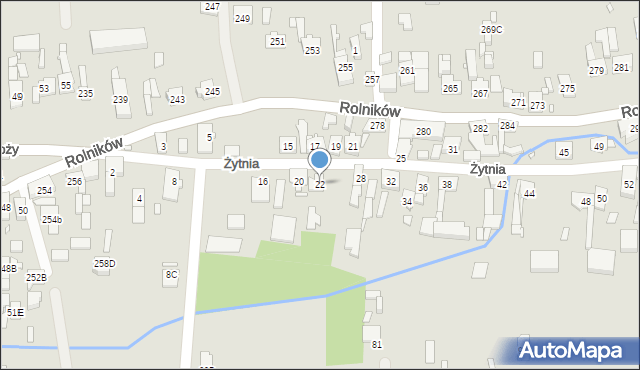 Gliwice, Żytnia, 22, mapa Gliwic