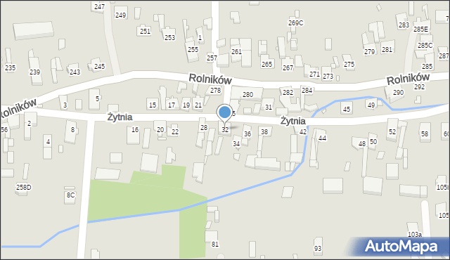 Gliwice, Żytnia, 32, mapa Gliwic