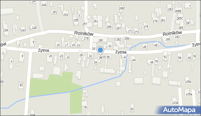 Gliwice, Żytnia, 36, mapa Gliwic