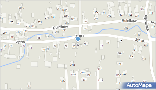 Gliwice, Żytnia, 62, mapa Gliwic