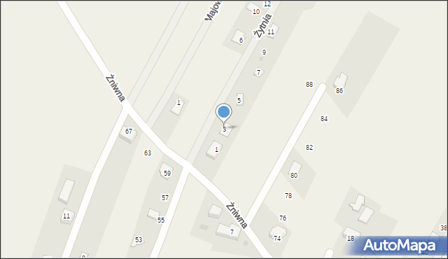 Goleszów, Żytnia, 3, mapa Goleszów