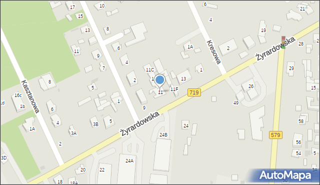 Grodzisk Mazowiecki, Żyrardowska, 11, mapa Grodzisk Mazowiecki