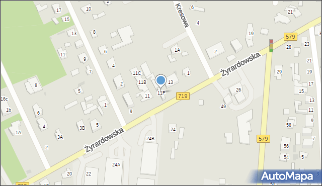 Grodzisk Mazowiecki, Żyrardowska, 11F, mapa Grodzisk Mazowiecki