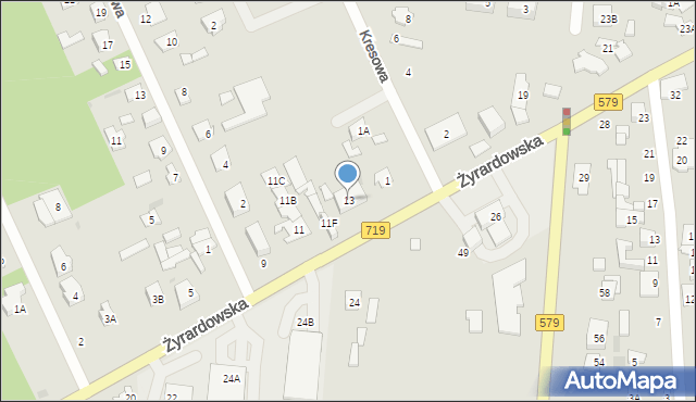 Grodzisk Mazowiecki, Żyrardowska, 13, mapa Grodzisk Mazowiecki