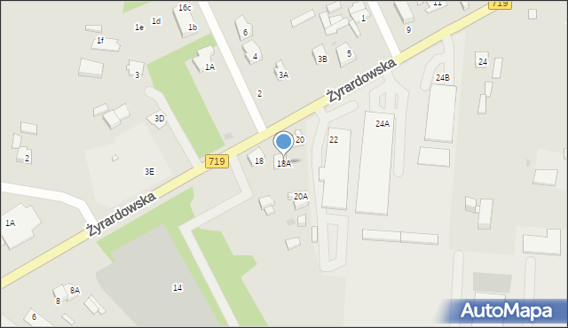 Grodzisk Mazowiecki, Żyrardowska, 18A, mapa Grodzisk Mazowiecki