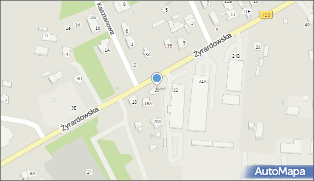 Grodzisk Mazowiecki, Żyrardowska, 20, mapa Grodzisk Mazowiecki