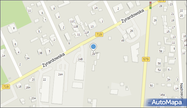 Grodzisk Mazowiecki, Żyrardowska, 24, mapa Grodzisk Mazowiecki