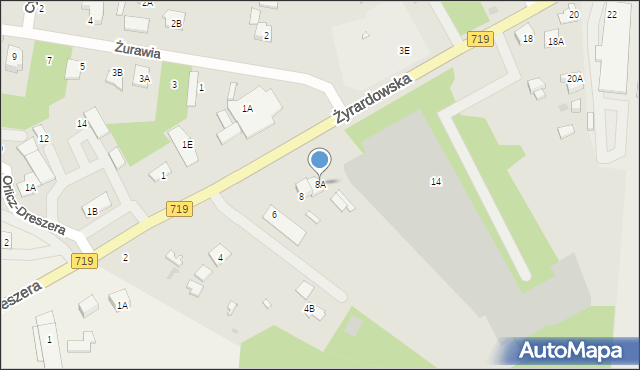 Grodzisk Mazowiecki, Żyrardowska, 8A, mapa Grodzisk Mazowiecki