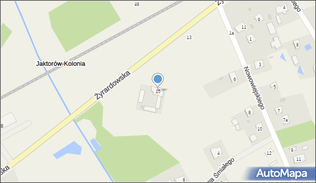 Jaktorów-Kolonia, Żyrardowska, 15, mapa Jaktorów-Kolonia