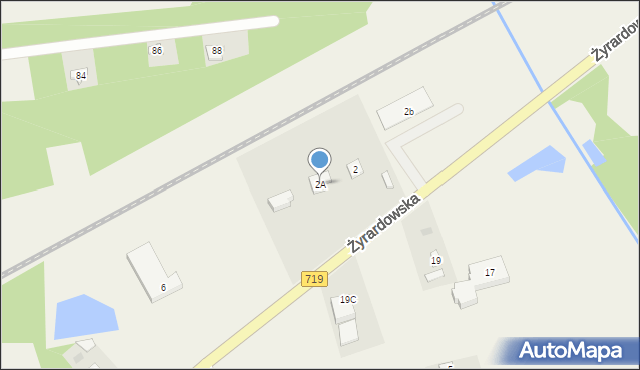Jaktorów-Kolonia, Żyrardowska, 2A, mapa Jaktorów-Kolonia