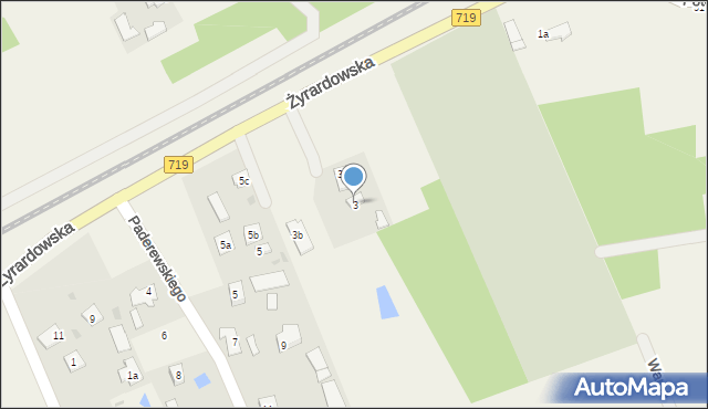 Jaktorów-Kolonia, Żyrardowska, 3, mapa Jaktorów-Kolonia