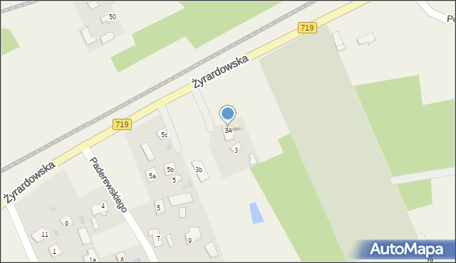 Jaktorów-Kolonia, Żyrardowska, 3A, mapa Jaktorów-Kolonia