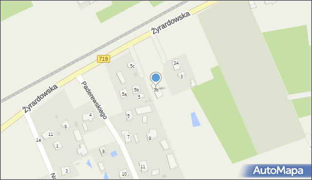 Jaktorów-Kolonia, Żyrardowska, 3b, mapa Jaktorów-Kolonia